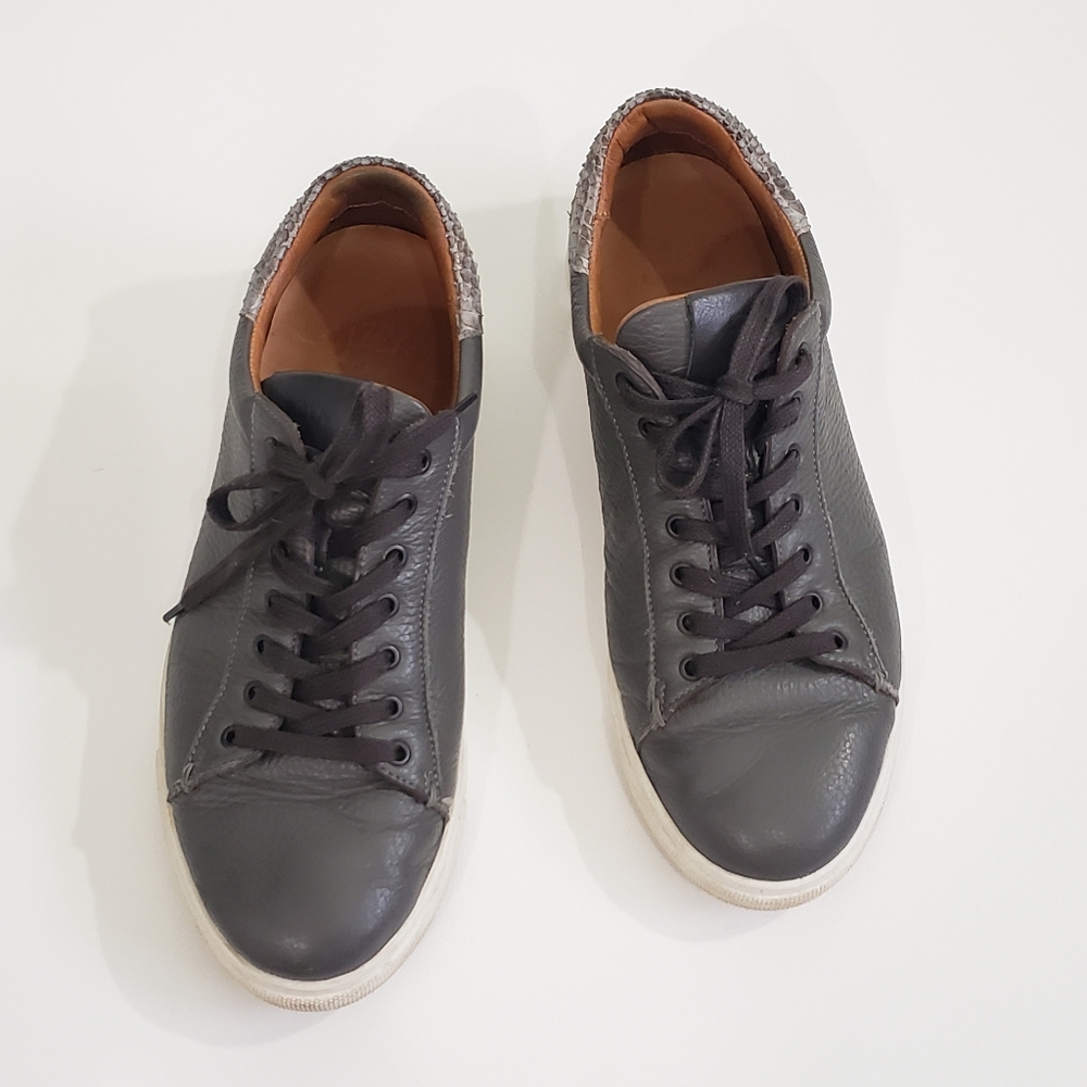 Aizea Jon Grained Leather Python Sneakers 43 - image 6